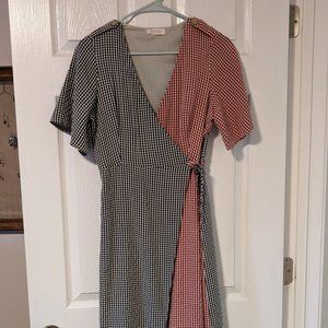 Roolee size small red and navy blue wrap dress